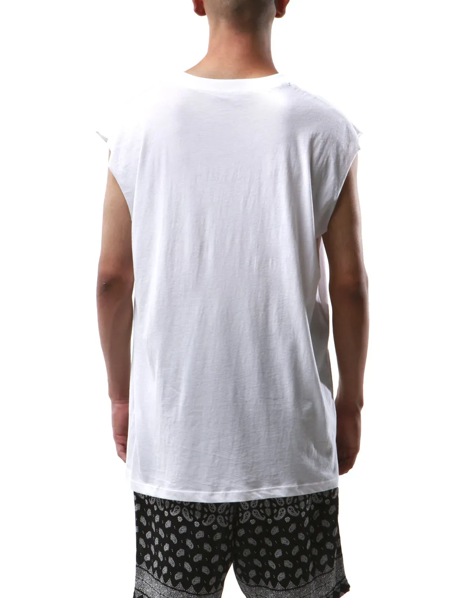 White Dual Pocket Sleeveless Tee