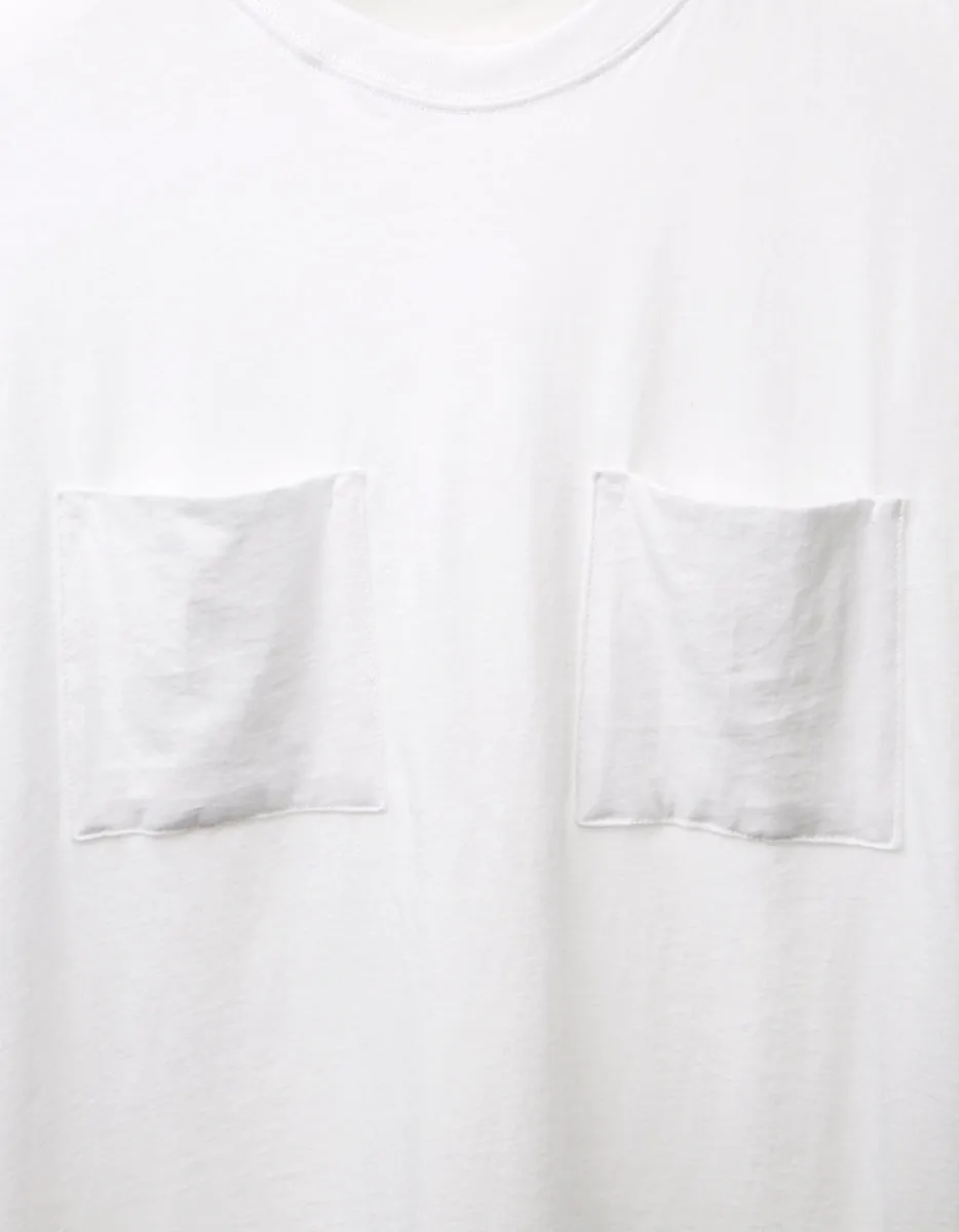 White Dual Pocket Sleeveless Tee