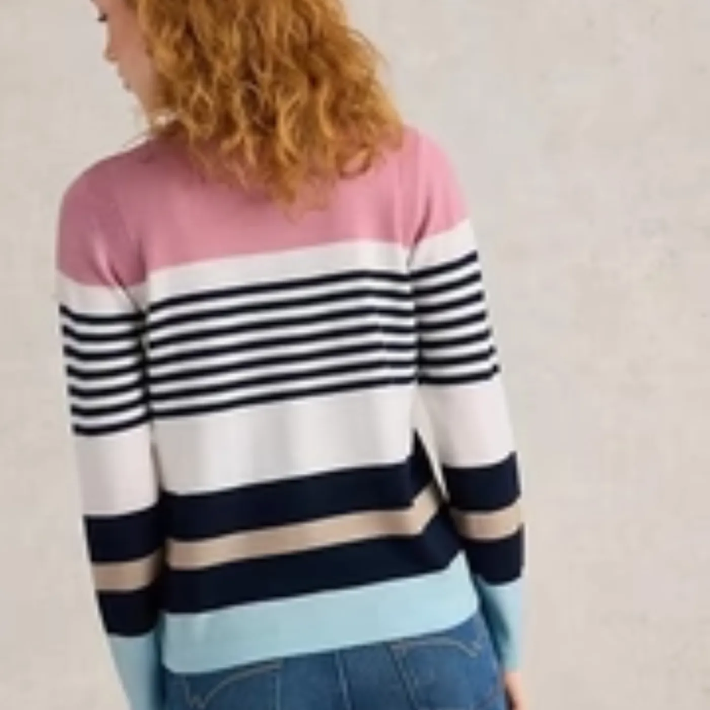 White Stuff Stripe Crew Merino Jumper