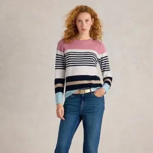 White Stuff Stripe Crew Merino Jumper