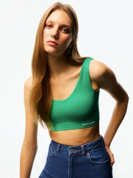 Wolf & Badger V-Neck Ribbed Bralette