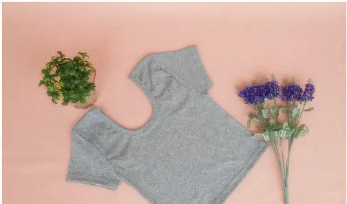 Women Best U neck Sexy Crop Top Ladies Short Sleeve T Shirt Tee Short T-shirt Basic Stretch T-shirts