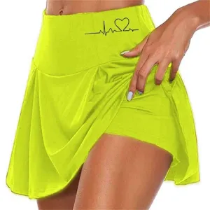 Women Skrits Summer Above Knee Double-Layer Sports Shorts Dress Quick Drying Yoga Sports Leggings Fitness Shorts
