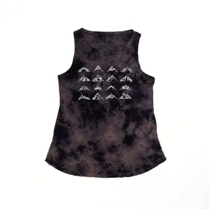 Women's 16 Mountains Upcycled Tank in Black Tie Dye (Small)