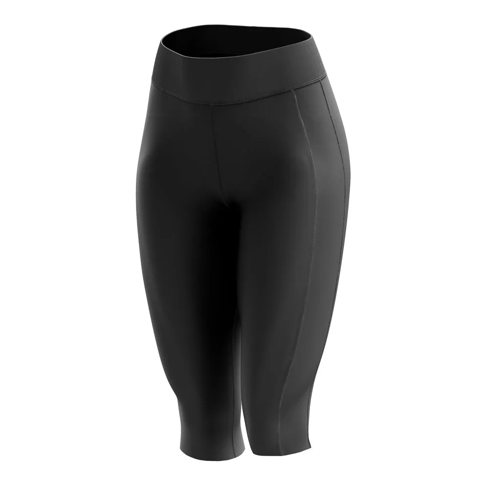 Womens Black Padded 3/4 Cycling Leggings