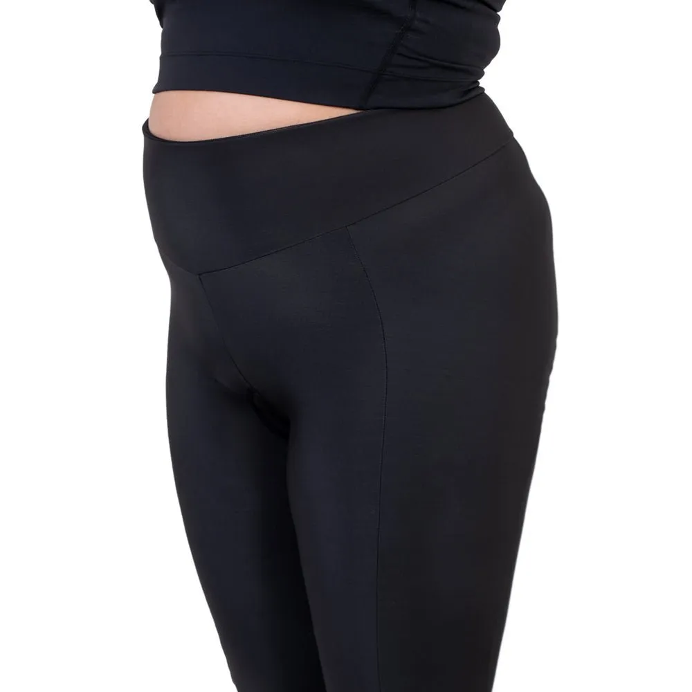 Womens Black Padded 3/4 Cycling Leggings