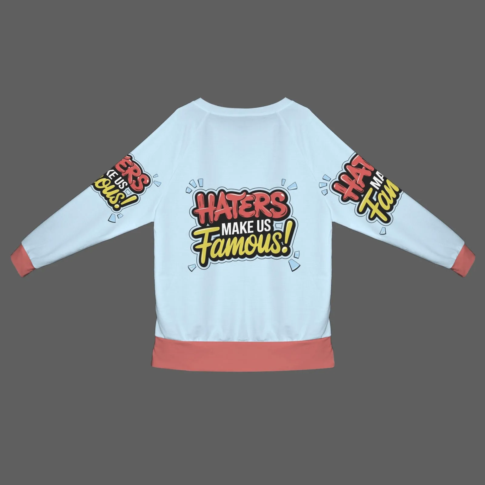 Women's Crew Neck Long Sleeve Side Zipper Sweatshirt