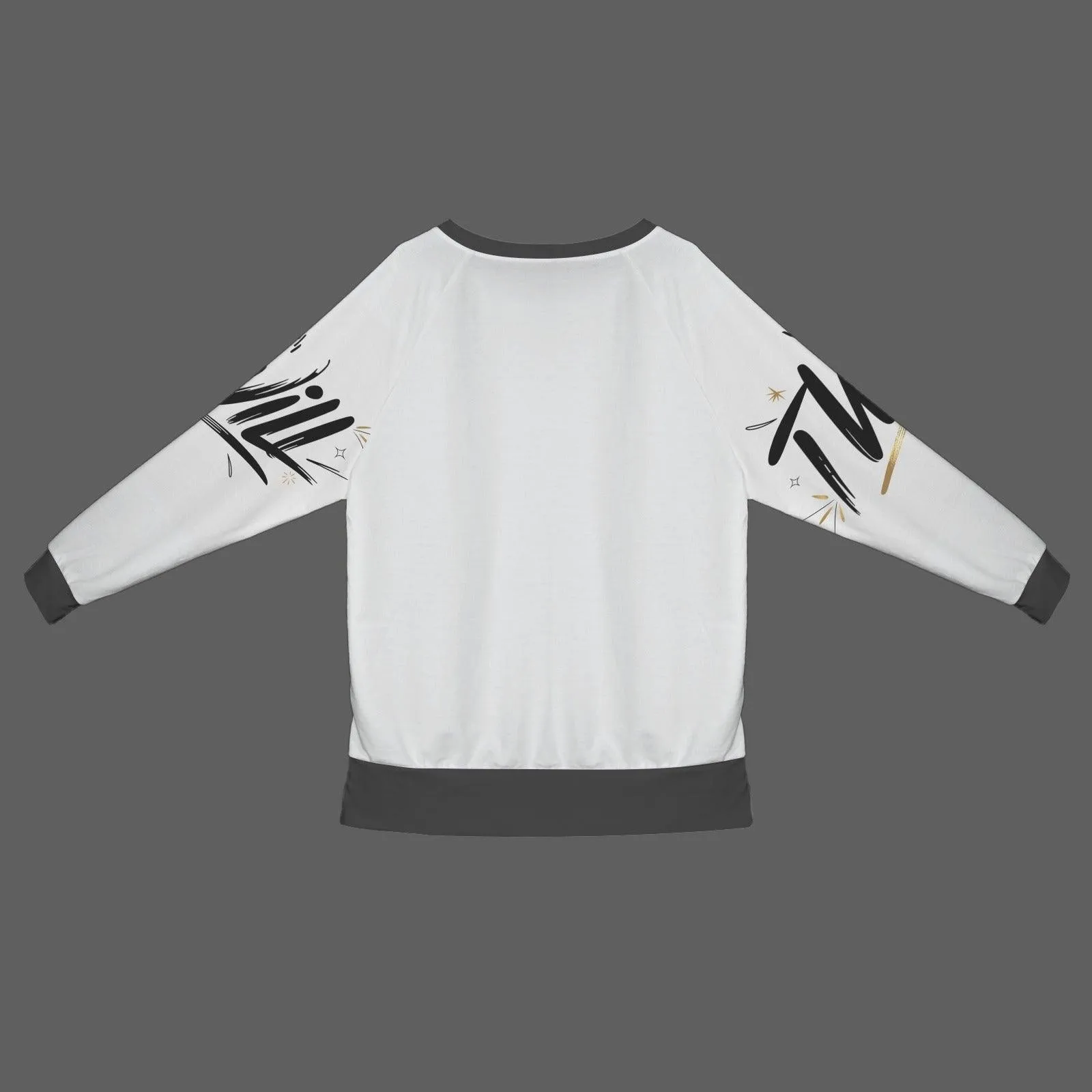 Women's Crew Neck Long Sleeve Side Zipper Sweatshirt