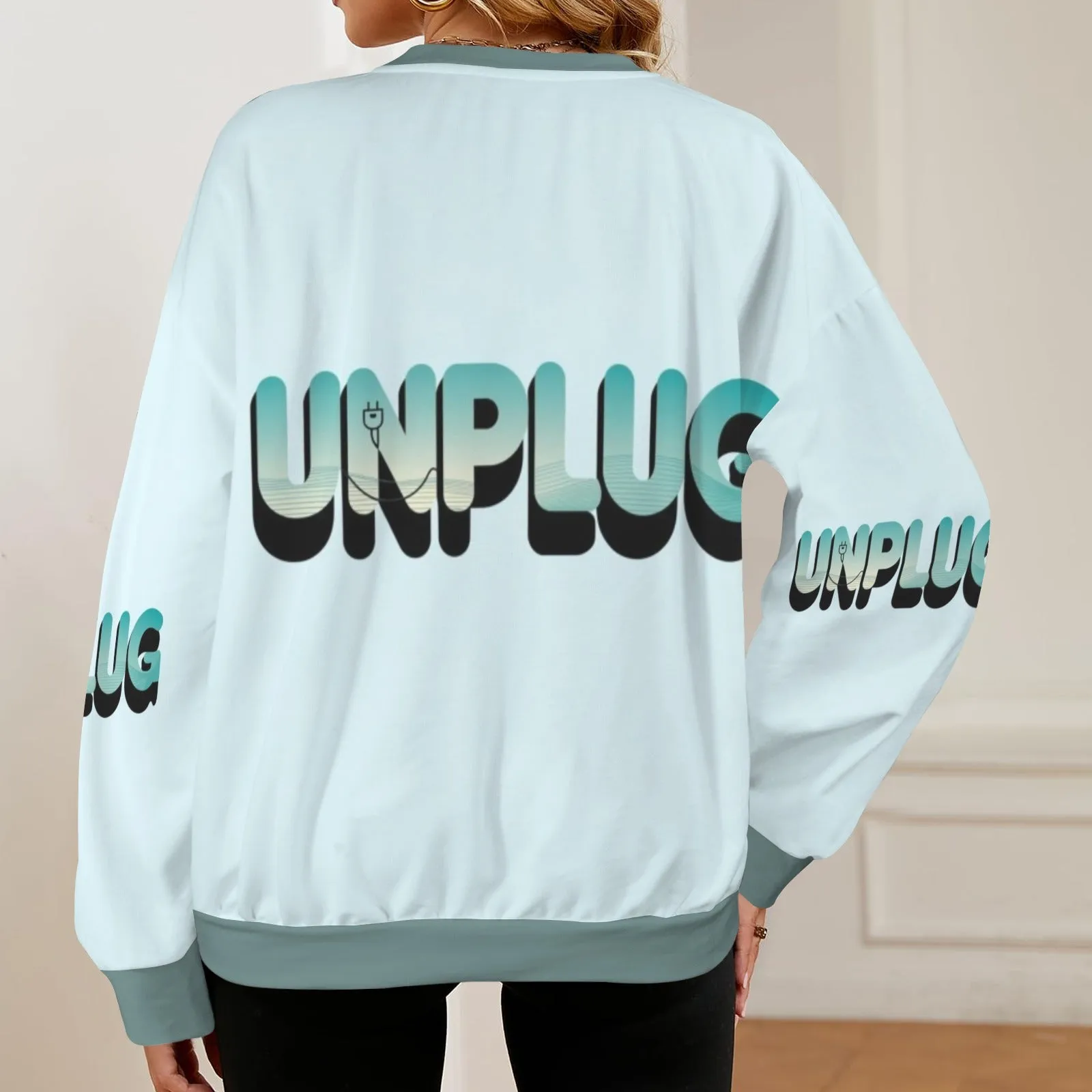 Women's Oversized Crew Neck Pullover Sweater