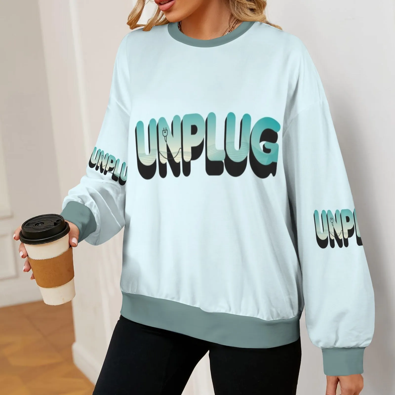 Women's Oversized Crew Neck Pullover Sweater
