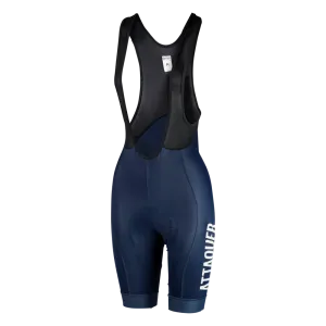 Women's Race Bib Shorts Navy/Reflective White Logo
