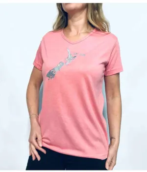 Womens T - Embroided Map - Lrge