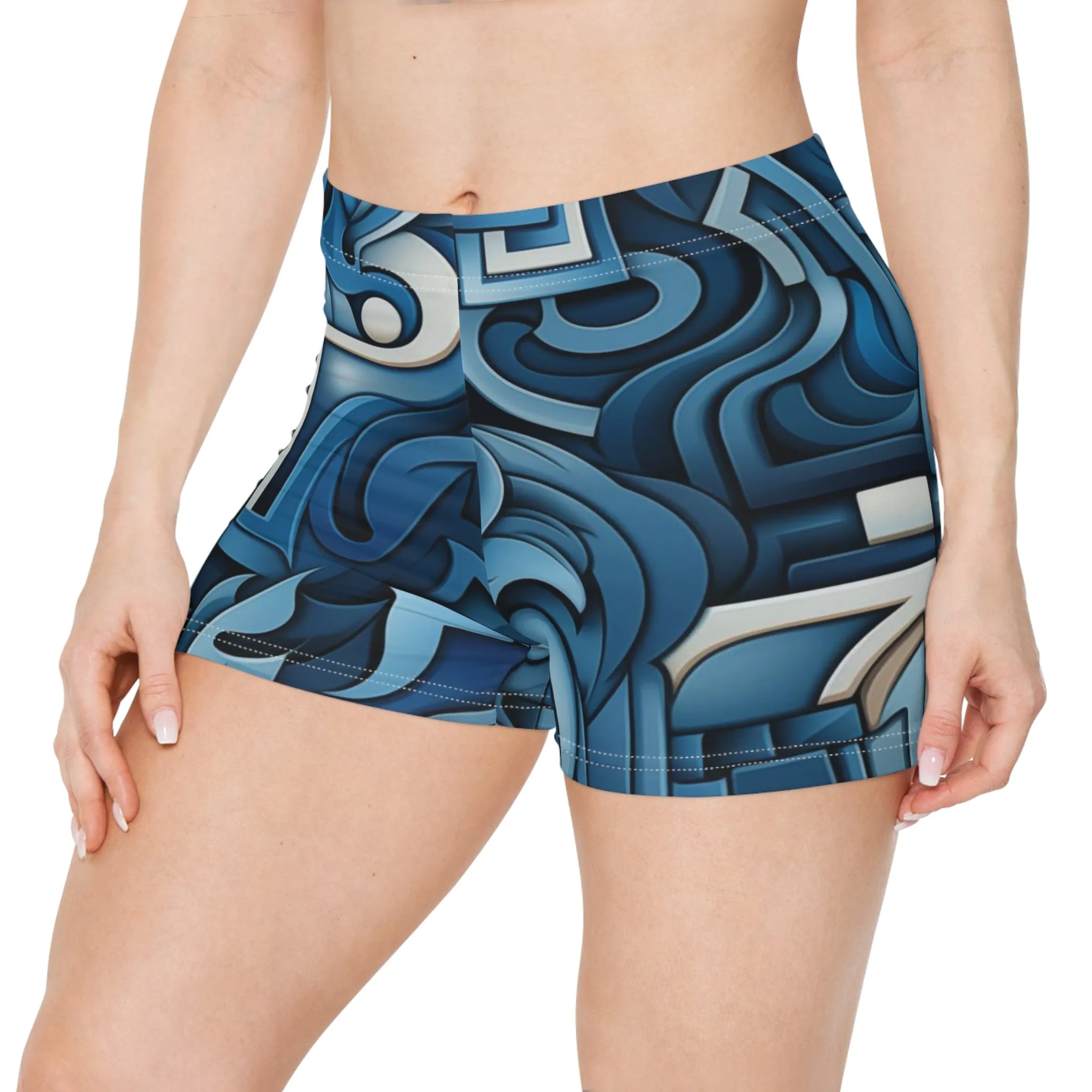 Workout Shorts - Ginevra Bhujangasana Greek Key