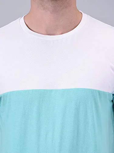 Wrath Men's Regular Fit Solid T-Shirt (Turquoise, Small)