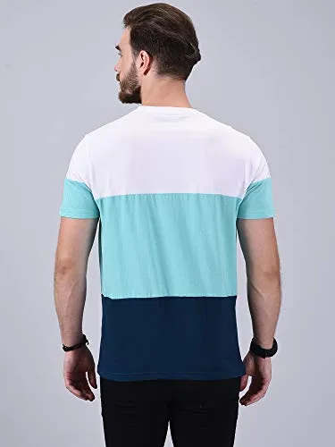 Wrath Men's Regular Fit Solid T-Shirt (Turquoise, Small)