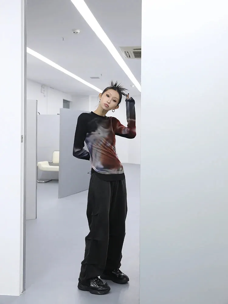 Y2K Gradient Mesh Top