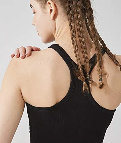 Yoga Racer Back Tank Top with Built-in Bra