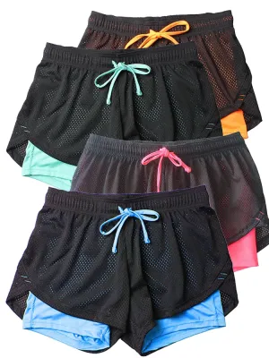Yoga Shorts Women Fitness Top Spandex Neon Elastic