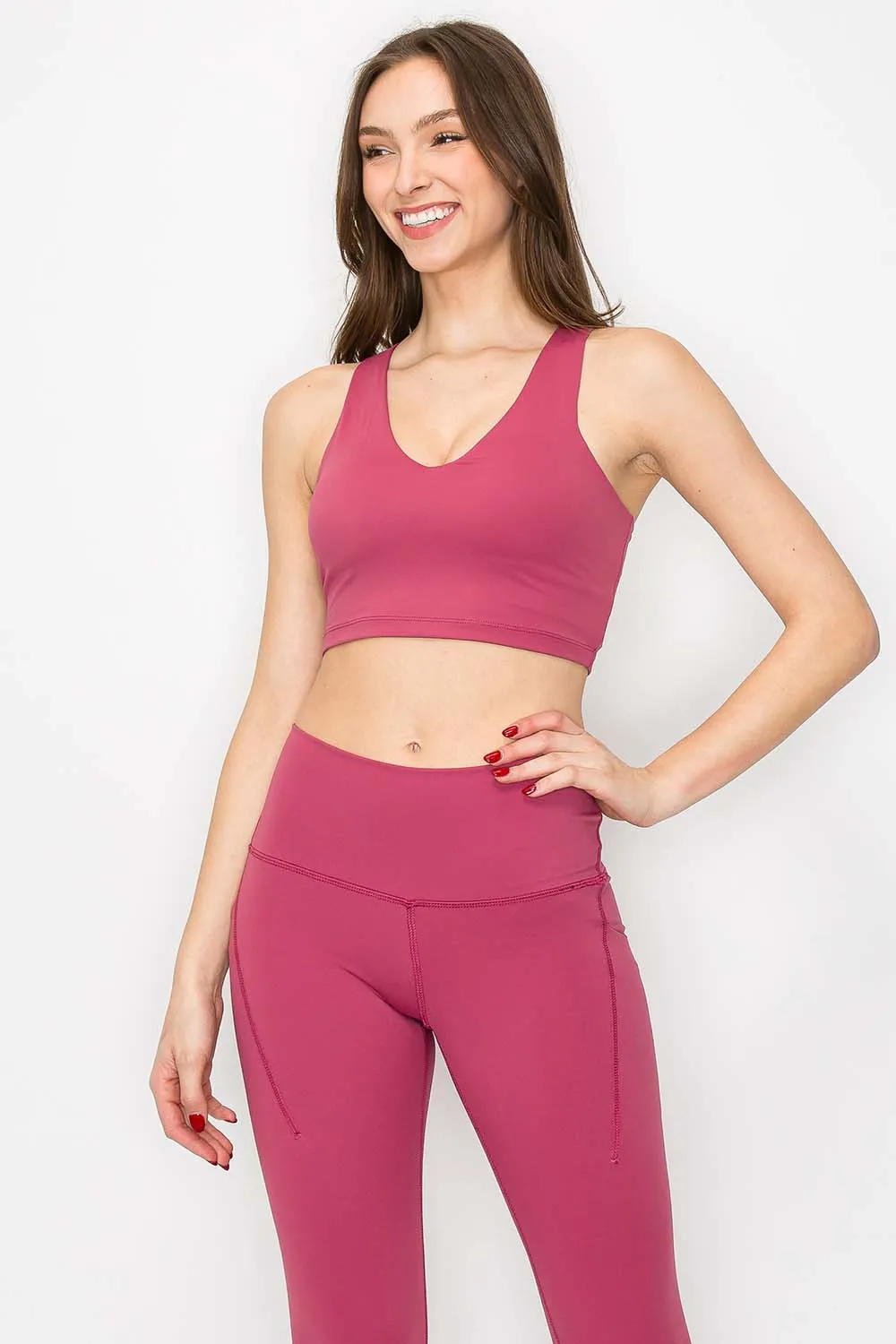 Yoga Sports Bra - Cranberry Red