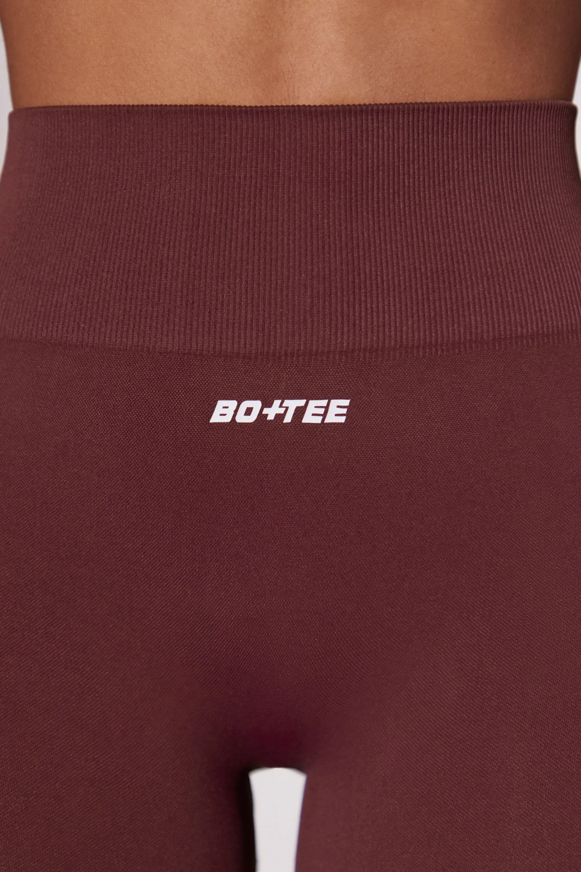 Zealous - High Waist Super Sculpt Biker Shorts in Burgundy
