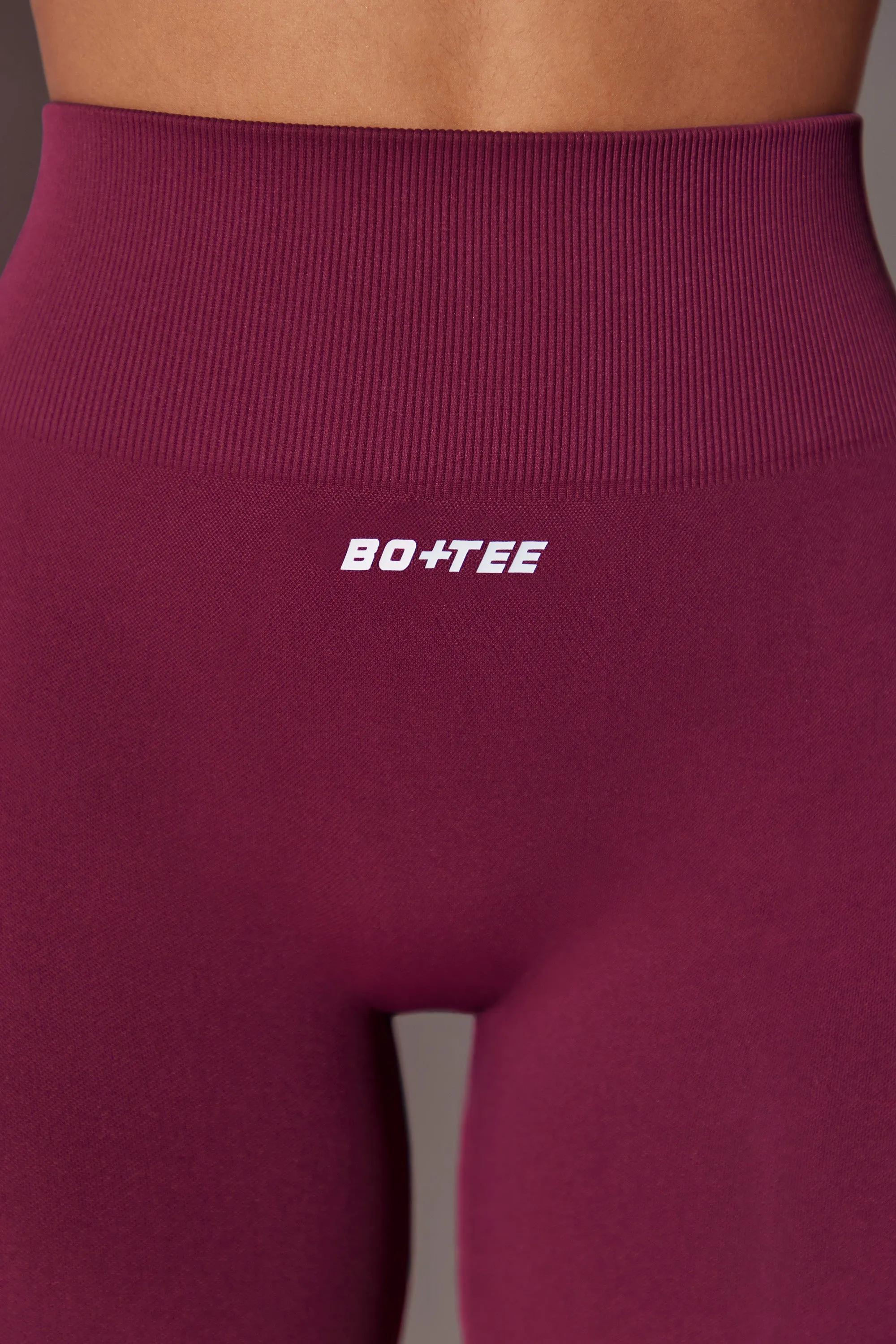 Zealous - High Waist Super Sculpt Biker Shorts in Plum