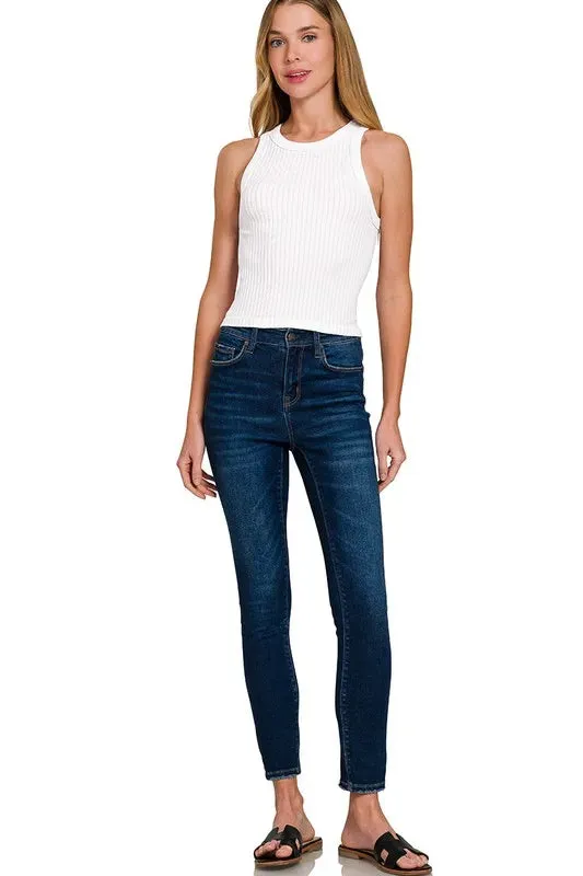 Zenana Seamless Ribbed Crop Tank