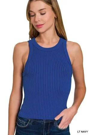 Zenana Seamless Ribbed Crop Tank