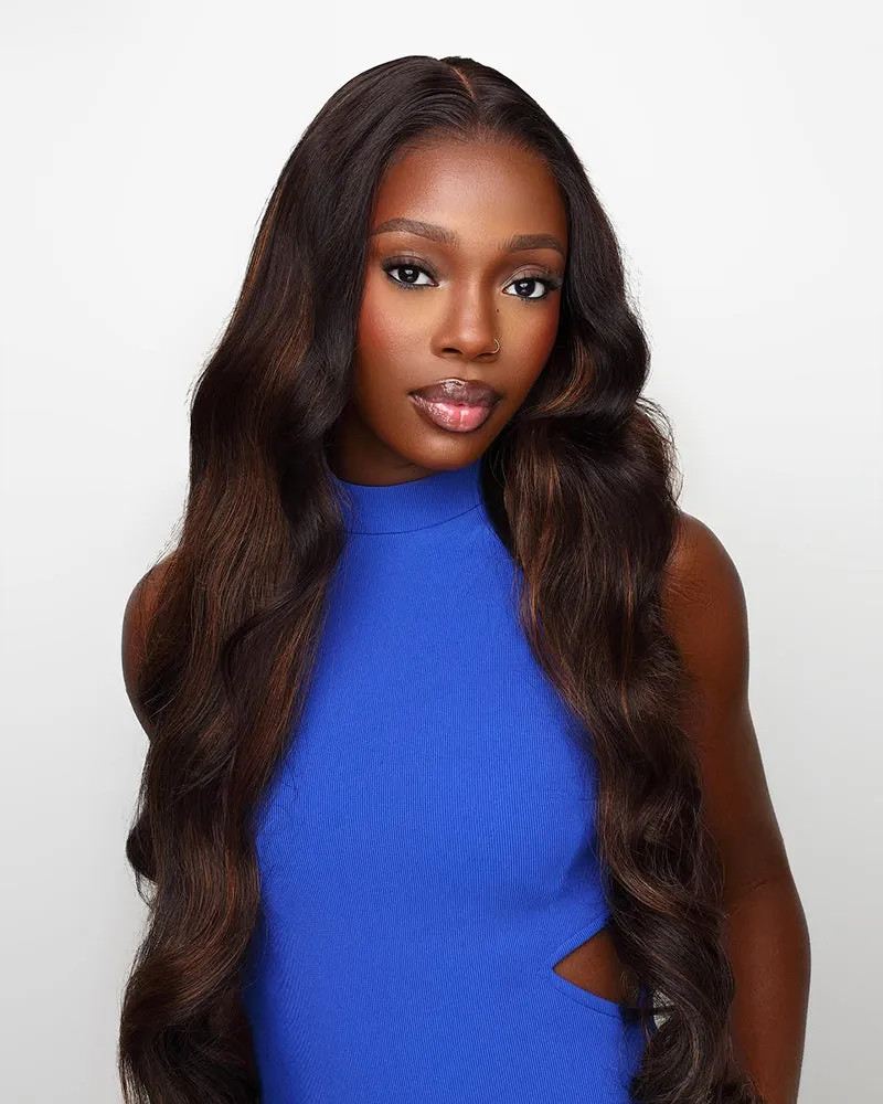 ZIP&Mix-All Wigs | Body Wave Natural Black Glueless 6x5 Pre-Cut Lace Wig With Optional Replaceable Tops