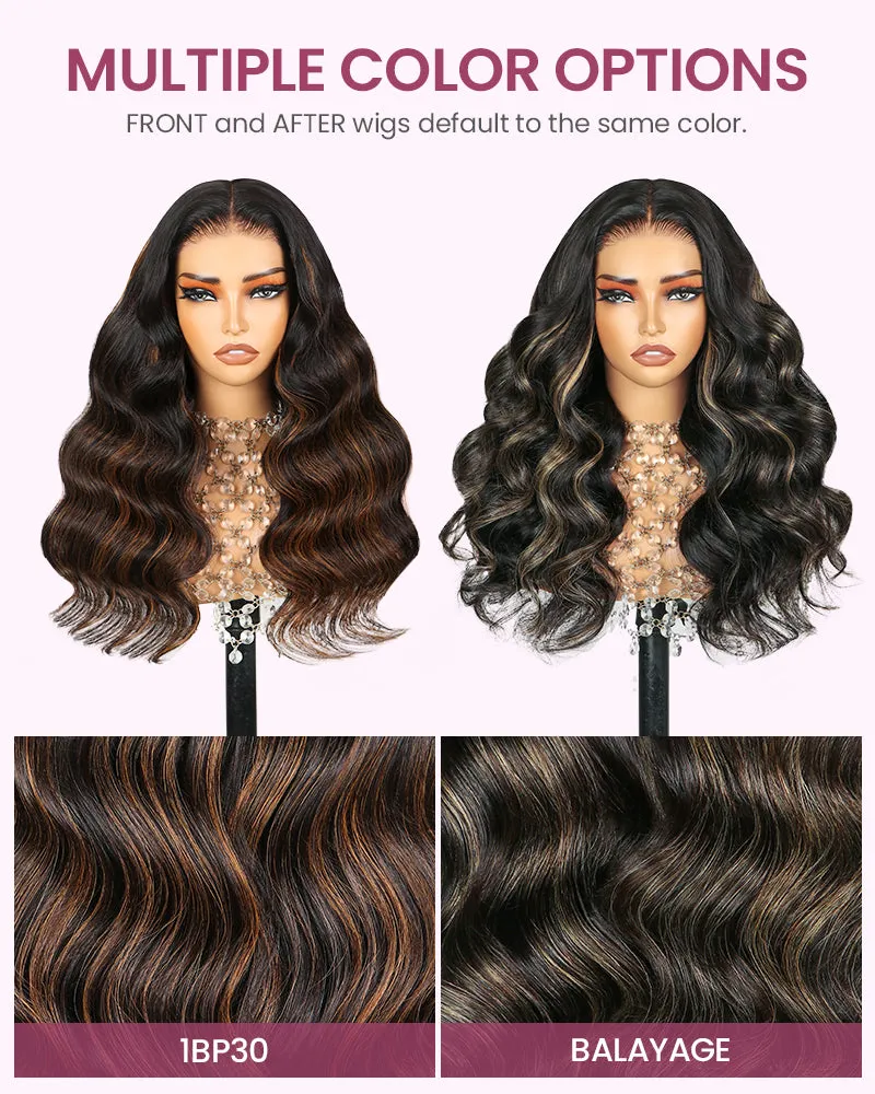 ZIP&Mix-All Wigs | Body Wave Natural Black Glueless 6x5 Pre-Cut Lace Wig With Optional Replaceable Tops