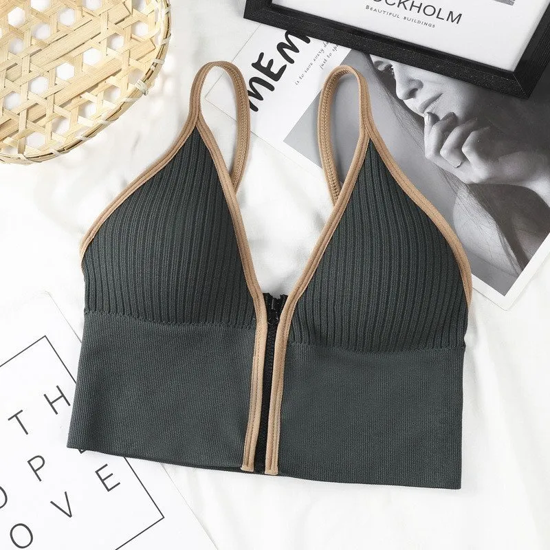ZIPPER LOCKED STYLING SEXY WRAPPED CHEST TOP BRA ??HOT DEAL - 50% OFF??