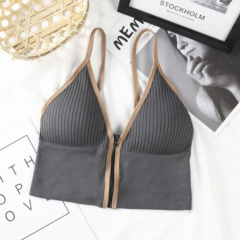 ZIPPER LOCKED STYLING SEXY WRAPPED CHEST TOP BRA ??HOT DEAL - 50% OFF??